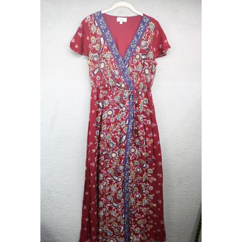 Bongo Dark Florals Wrap Maxi Dress-Medium-Whimsigoth-Boho
